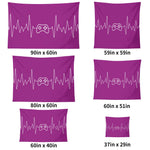 Purple Gaming Heartbeat Horizontal Wall Tapestry Made in the USA Detailed View 6 | Our Phoenix Rise