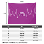 Purple Gaming Heartbeat Horizontal Wall Tapestry Made in the USA Detailed View 7 | Our Phoenix Rise