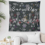 Personalized Snow Day Gaming Wall Tapestry - Full View on White Wall with Plant | Our Phoenix Rise