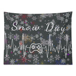 Personalized Snow Day Gaming Wall Tapestry - Corner Detail | Our Phoenix Rise