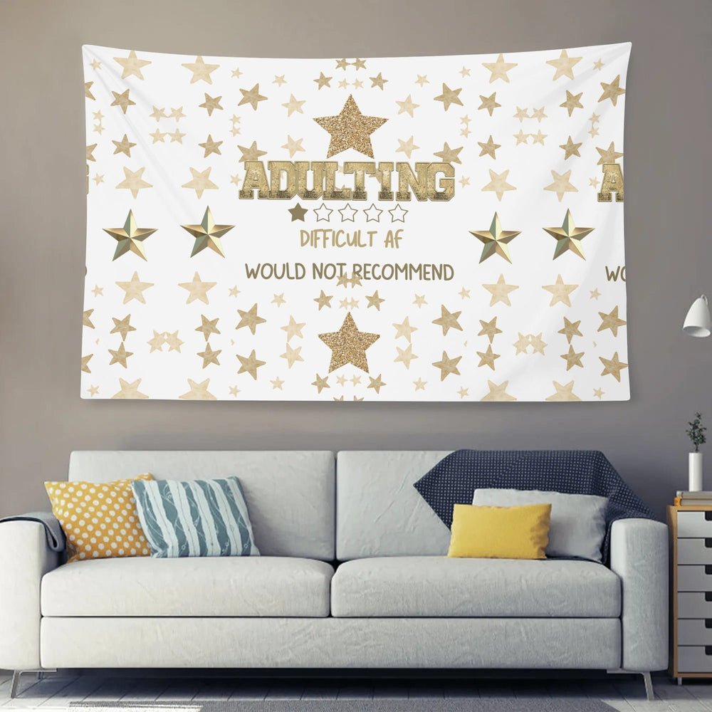 Adulting is difficult wall TapastryMade in the usa by Multiple Size