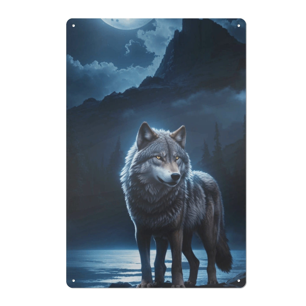 Iron Wolf Sign Wall Modern Artwork for Home Decor