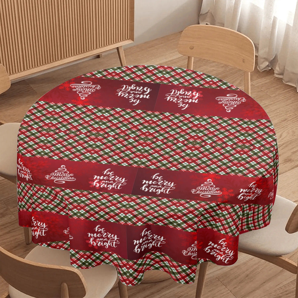 Traditional Christmas table cloth with retro pattern Made in the usa