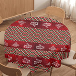 Traditional Christmas table cloth with retro pattern Made in the USA Main Perspective | Our Phoenix Rise