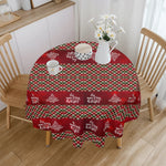 Traditional Christmas table cloth with retro pattern Made in the USA Detailed View 3 | Our Phoenix Rise