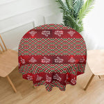 Traditional Christmas table cloth with retro pattern Made in the USA Detailed View 4 | Our Phoenix Rise