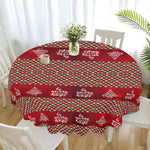Traditional Christmas table cloth with retro pattern Made in the USA Detailed View 5 | Our Phoenix Rise