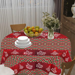 Traditional Christmas table cloth with retro pattern Made in the USA Detailed View 7 | Our Phoenix Rise