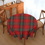 Christmas Plaid Round Tablecloth - Flat Lay Pattern View | Our Phoenix Rise