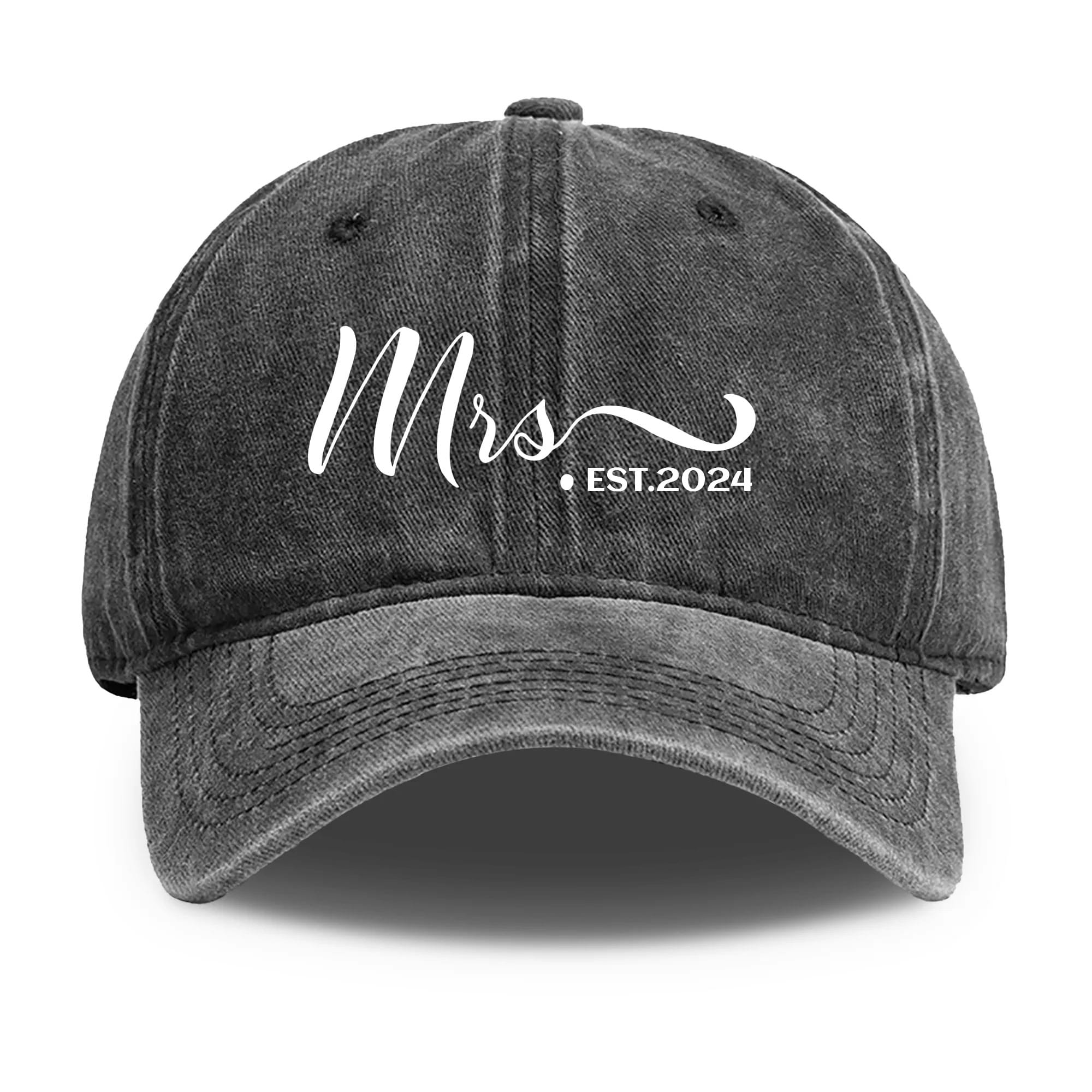 Mrs Est 2024 Baseball Cap Denim Style