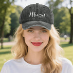 Mrs Est 2024 Baseball Cap - Denim Black back view | Our Phoenix Rise