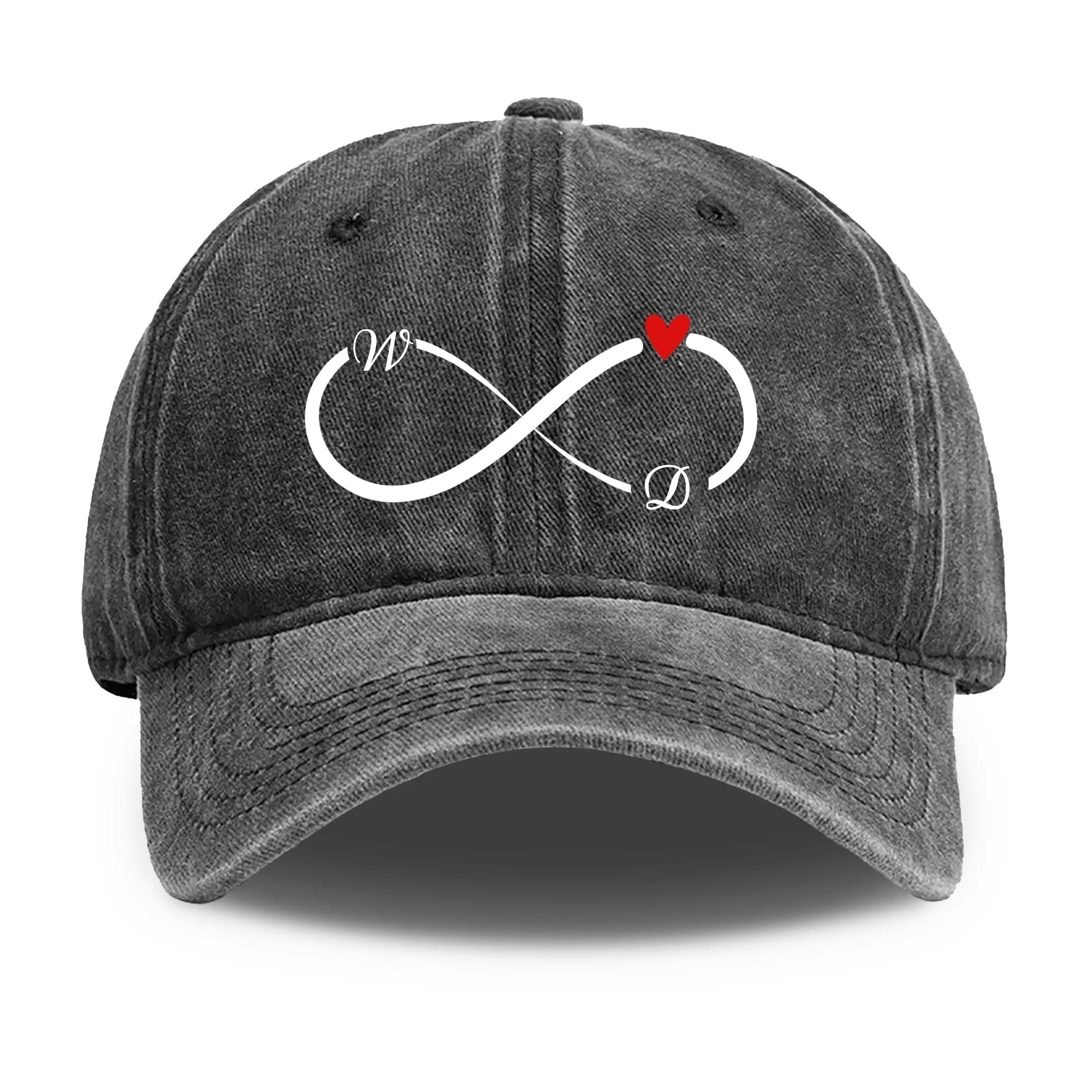 Personalized Infinity Initials Denim Baseball Cap Adjustable