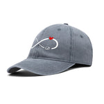 Personalized Infinity Initials Denim Baseball Cap - Gray side view | Our Phoenix Rise