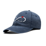 Personalized Infinity Initials Denim Baseball Cap - Navy side view | Our Phoenix Rise