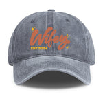 Wifey Est 2024 Denim Baseball Cap - texture detail, Denim-Black | Our Phoenix Rise