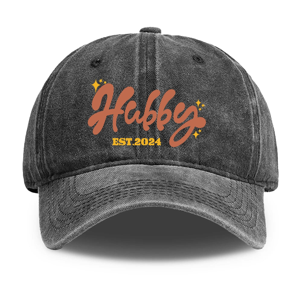 Hubby est 2024 Denim Baseball Cap - Black, Gray, Navy,