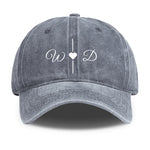 Personalized Initial Denim Baseball Cap - Khaki with custom design, back view | Our Phoenix Rise