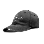 Personalized Initial Denim Baseball Cap - Black with W D heart design, side view | Our Phoenix Rise