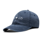 Personalized Initial Denim Baseball Cap - Gray with W D heart design, front studio shot | Our Phoenix Rise