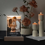 Personalized Photo Night Light - Couple kissing at sunset in cozy room | Our Phoenix Rise