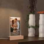 Personalized Photo Night Light - Couple kissing at sunset with vase and plants | Our Phoenix Rise
