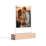 Personalized Photo Night Light - Base detail with glowing acrylic plaque | Our Phoenix Rise