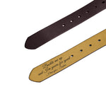Engraved Leather Brown Belt Funny Personalized Gift For Husband Boyfriend Detailed View 2 | Our Phoenix Rise