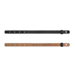 Personalized Engraved Black Leather Bracelet - top view of engraved interior | Our Phoenix Rise