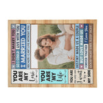 Soft texture of personalized couple photo blanket showing printed design detail | Our Phoenix Rise