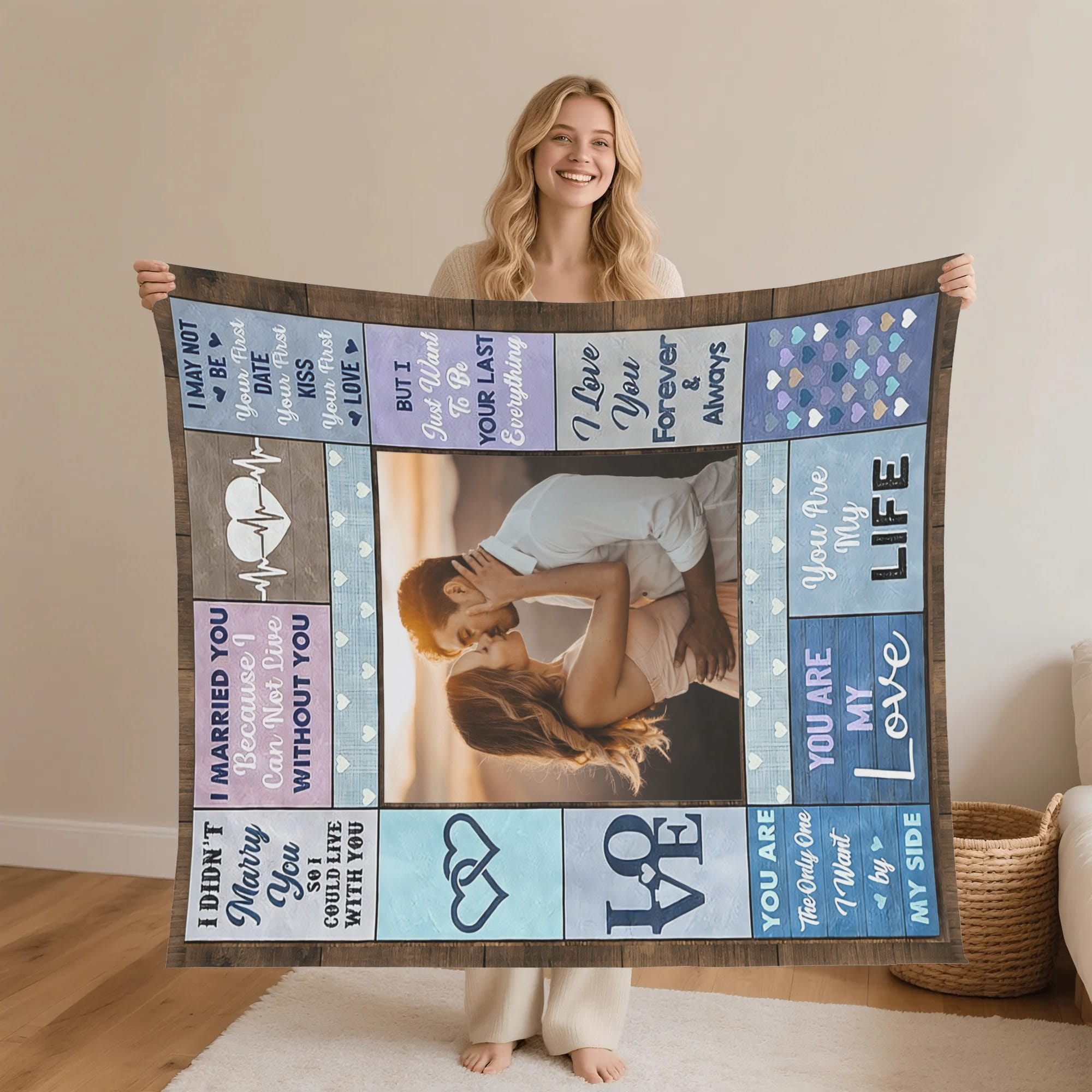 Personalized Couple Photo Blanket Flannel