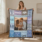 Personalized Couple Photo Blanket - woman holding romantic flannel blanket | Our Phoenix Rise