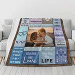 Personalized Couple Photo Blanket - close up of kissing couple design and quotes | Our Phoenix Rise