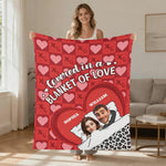 Personalized Valentine's Couple Love Flannel Blanket - Woman holding blanket at home | Our Phoenix Rise