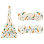 Personalized Carrot Baby Blanket Hat Headband Set - Full set folded neatly together | Our Phoenix Rise