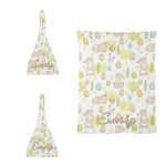 Detail of the soft flannel personalized Easter bunny blanket with eggs and flowers | Our Phoenix Rise