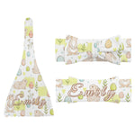 Baby comfortably wrapped in the personalized Easter bunny flannel blanket | Our Phoenix Rise