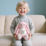 Personalized Easter Bunny Plush Toy - Blue side view | Our Phoenix Rise