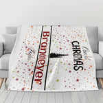 Personalized Our First Christmas Flannel Blanket - Close up of custom name and design details | Our Phoenix Rise
