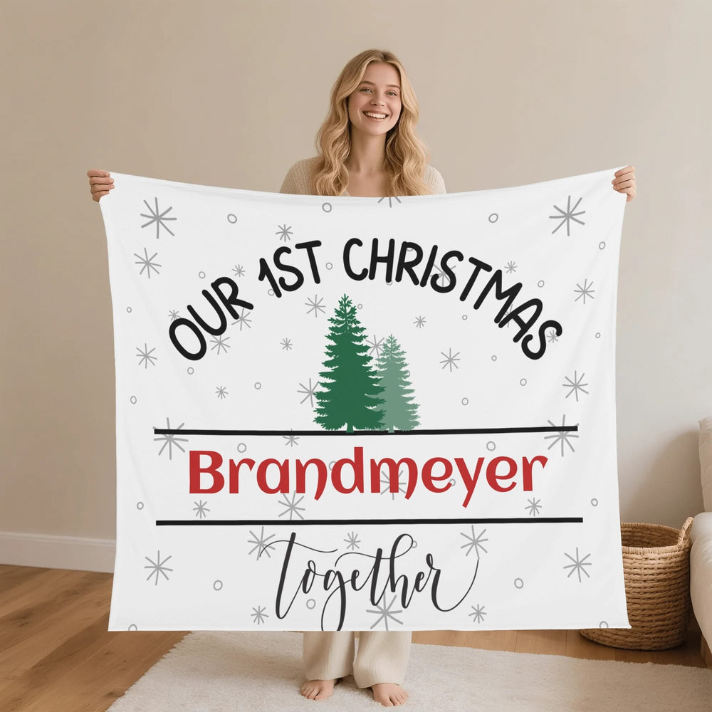 Personalized Our First Christmas Blanket