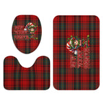 Christmas Plaid Elf Bathroom Rug Set - full set overhead view | Our Phoenix Rise