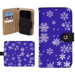 Snowflake Blue Phone Wallet Case - open with phone and card slots | Our Phoenix Rise