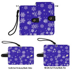 Snowflake Blue Phone Wallet Case - full closed front view | Our Phoenix Rise