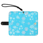 Blue Snowflake Wallet Phone Case - Closed back with wrist strap | Our Phoenix Rise