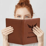 Personalized Leather Growth Journal - Close-up of custom name personalization | Our Phoenix Rise