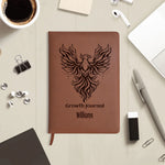 Engraved Brown Notebook Custom Journals Diary Gift for Friends Family Detailed View 3 | Our Phoenix Rise