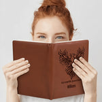 Engraved Brown Notebook Custom Journals Diary Gift for Friends Family Detailed View 4 | Our Phoenix Rise