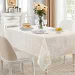 Beige Snowflake Table Runner Winter Holiday Table Decor Detailed View 3 | Our Phoenix Rise