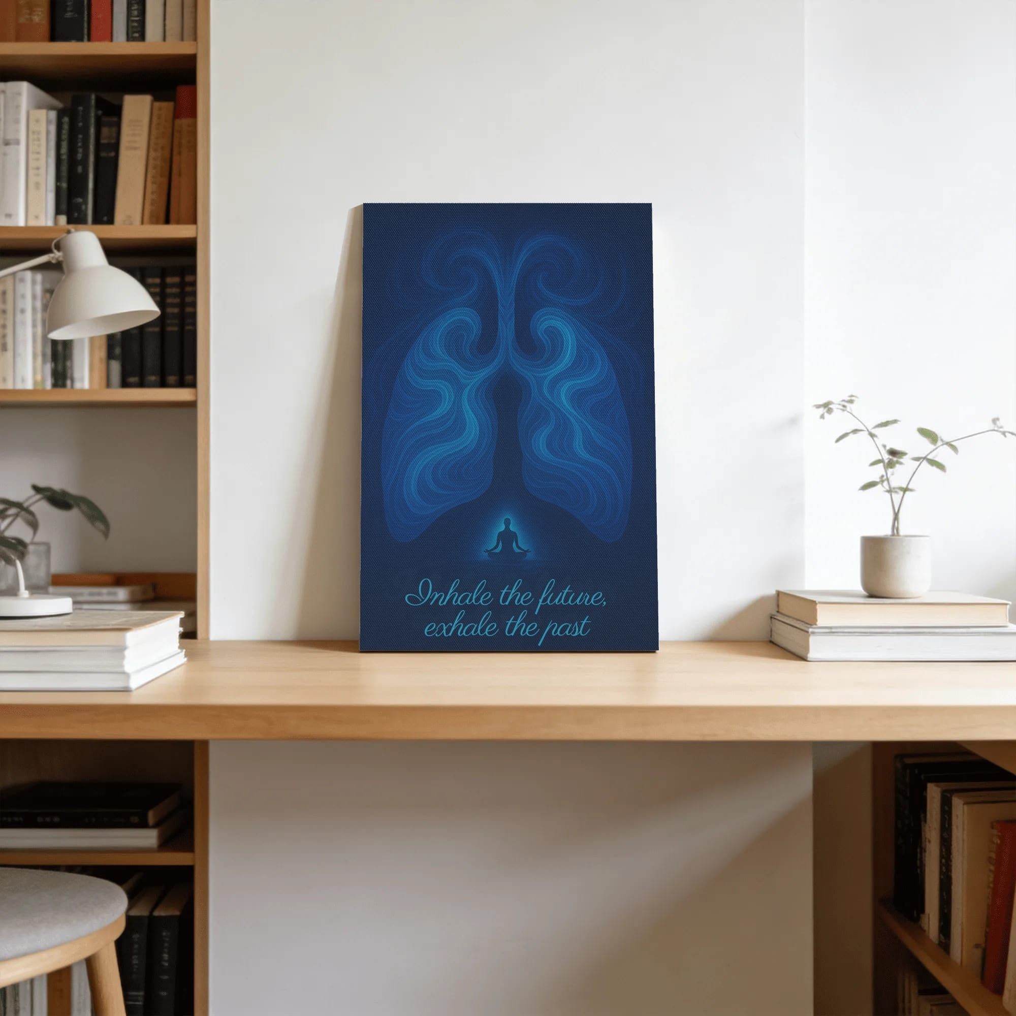 Elegant Inhale/Exhale Wall Art - High-Quality Wood Frame & Canvas for Home Decoration