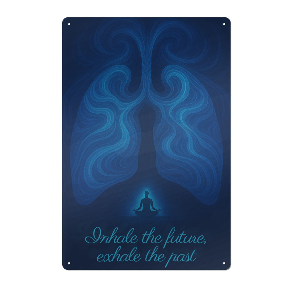 Custom 8x12 Iron Plate with Inhale Exhale Design - Personalized Metal Awards Tag