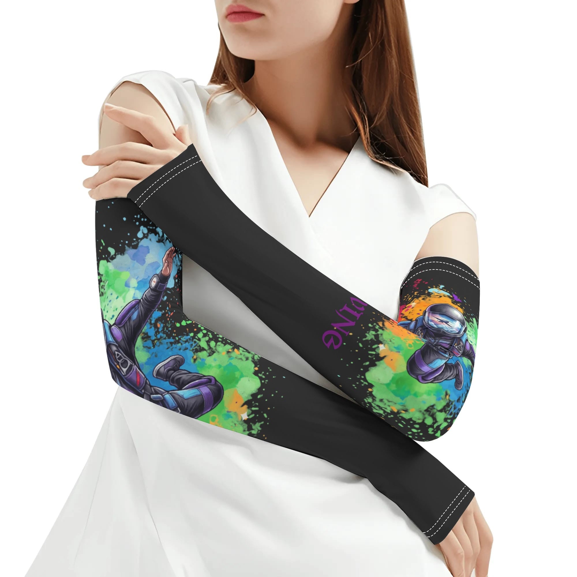 SkyDiving A Pair Cooling Arm Sleeves Arm Cover for UV Sun Protection Gifts
